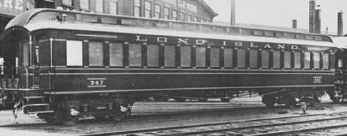 ジャクソン・アンド・シャープが製造したロング・アイランド鉄道の客車。A passenger car of Long Island Ry, manufactured by Jackson and Sharp.