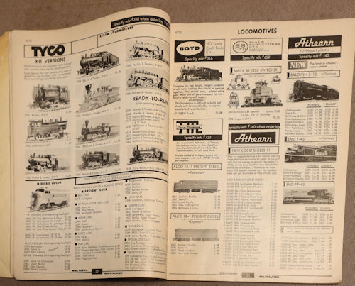 ウォルサーズの1974年版(昭和49年版)カタログ。Walthers HO catalog 1974 edition.