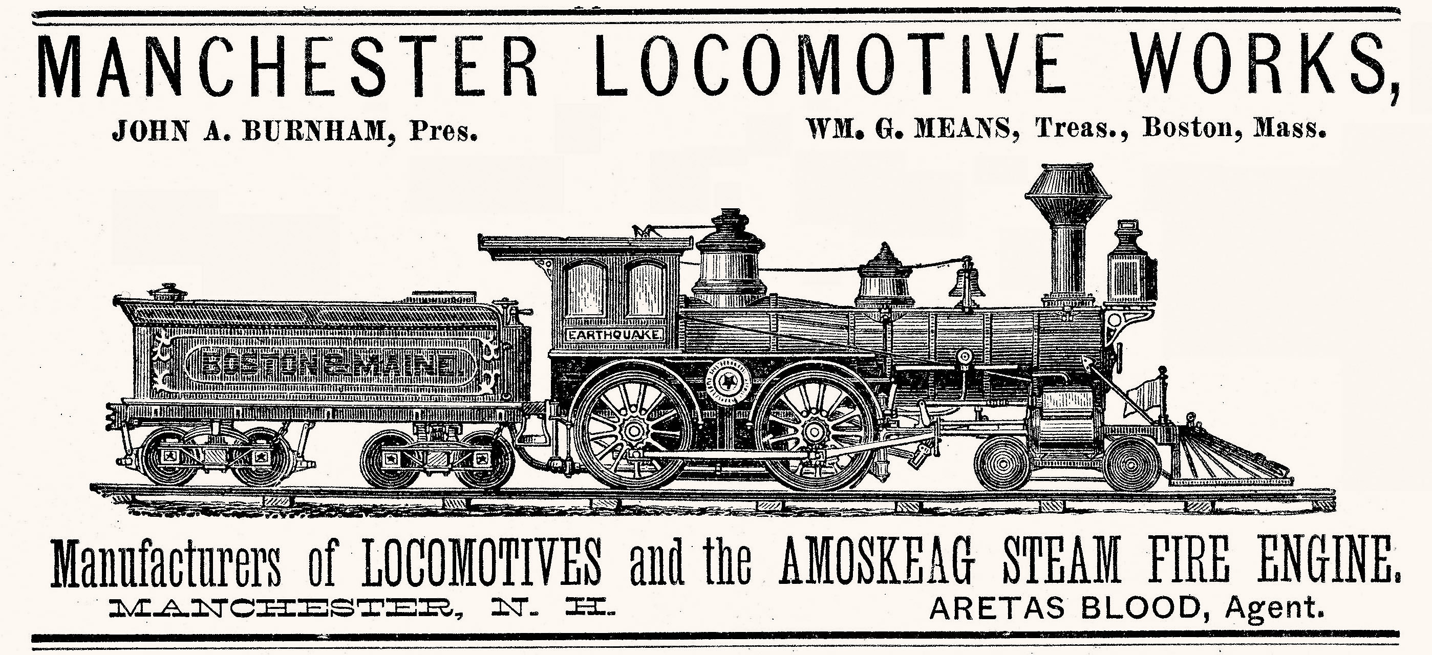 マンチェスター(Manchester Locomotive Works)の雑誌広告。Advertising page of Manchester Locomotive Works.