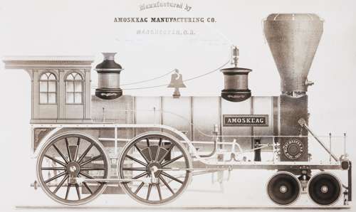 Amoskeag Locomotive Works製の機関車。Advertising page? of Amoskeag Locomotive Works.