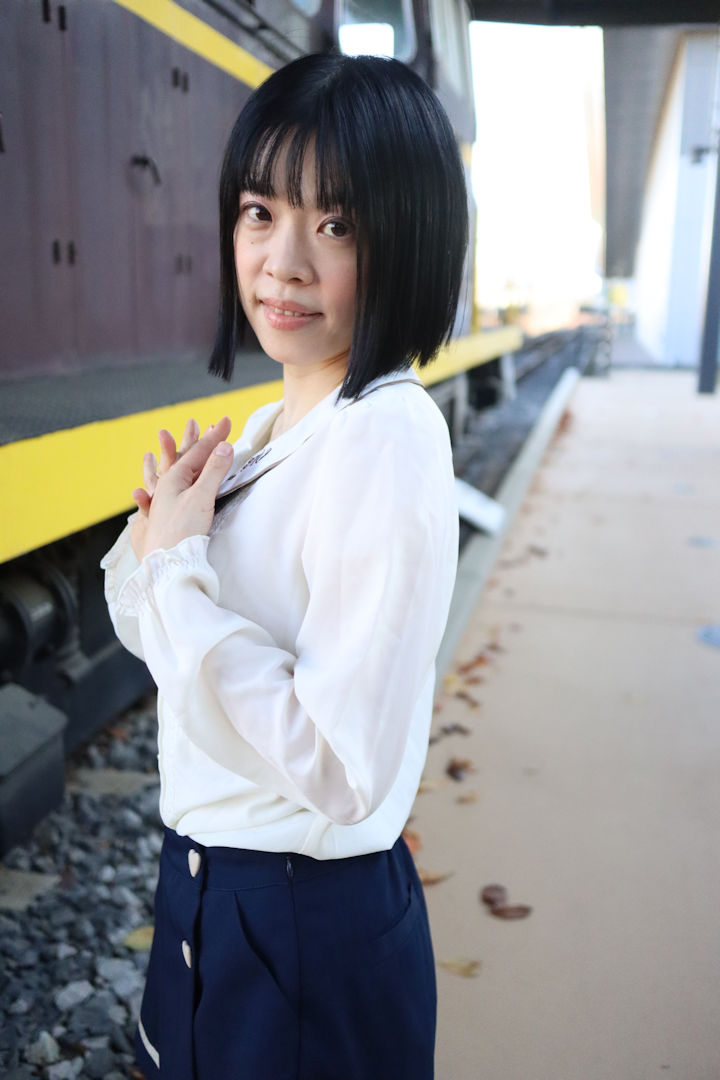 森口こころさん。2025年(令和7年)11月、鉄道博物館(埼玉県さいたま市大宮区)にて撮影。