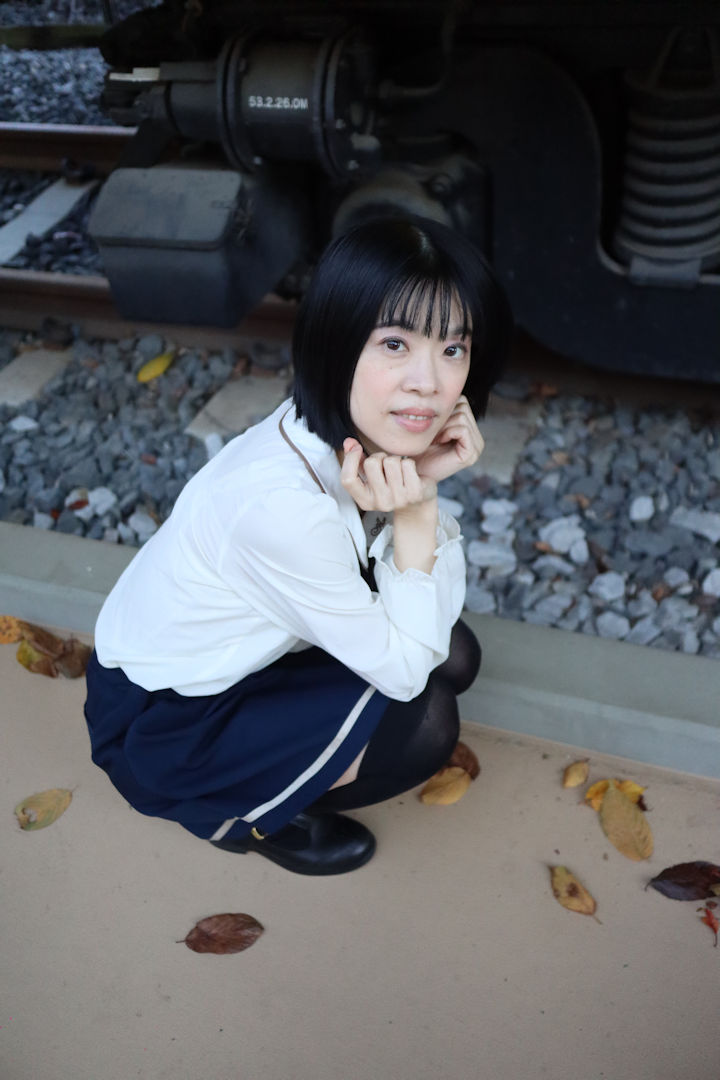 森口こころさん。2025年(令和7年)11月、鉄道博物館(埼玉県さいたま市大宮区)にて撮影。