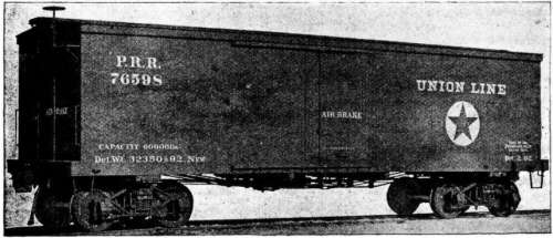 ペンシルヴァニア鉄道の木造ボックスカー(実物)。