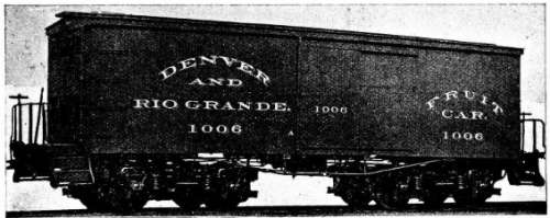 デンバー・アンド・リオ・グランデ・ウエスタン鉄道のフルーツカー(実物)。