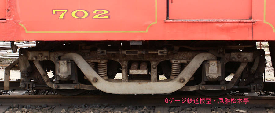 銚子電気鉄道デハ702が履くKS33L台車。2005年(平成17年)2月、銚子電気鉄道仲ノ町(なかのちょう：千葉県銚子市)駅にて撮影。