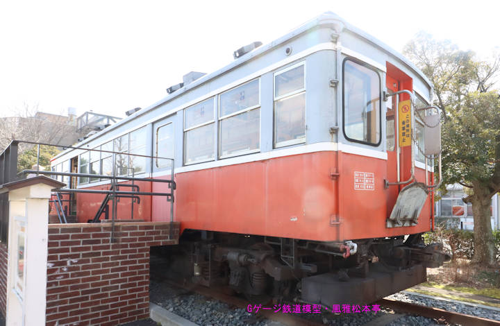 小田急箱根モハ1型モハ103。2025年(令和7年)3月、日本工業大学工業技術博物館(埼玉県南埼玉郡宮代町)にて撮影。