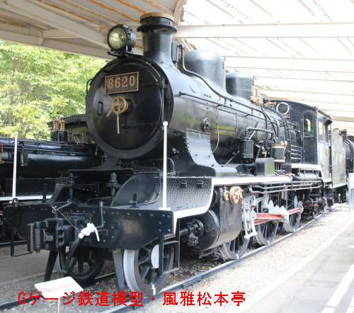 国鉄8620型8620号機。2017年(平成29年)9月、青梅鉄道公園(東京都青梅市)にて撮影。