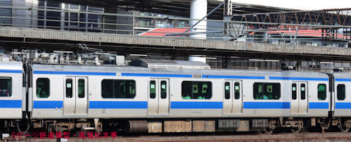 JR東日本モハE531-1001。2023年(令和5年)2月、JR常磐線日暮里(にっぽり・東京都荒川区)駅にて撮影。