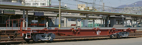 JR貨物コキ50838。2006年(平成18年)3月、JR上越線渋川(しぶかわ：群馬県渋川市)駅にて撮影。