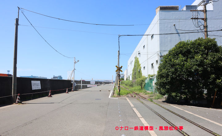 神奈川臨海鉄道国際埠頭線の終点附近。2025年(令和7年)7月撮影。