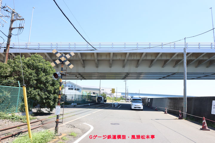 神奈川臨海鉄道国際埠頭線の終点附近。2025年(令和7年)7月撮影。