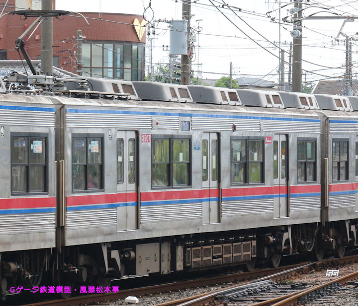 京成電鉄モハ3507。2014年(平成26年)7月、京成電鉄千葉線京成津田沼(けいせいつだぬま：千葉県習志野市)駅にて撮影。