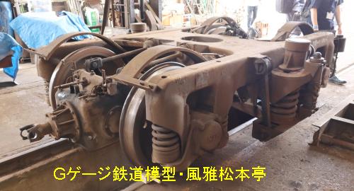 小湊鉄道キハ200型が使用しているDT22型台車。2021年(令和3年)6月、小湊鉄道五井機関区にて許可を得て撮影。