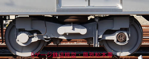 小田急電鉄3000系の付随車が履くTS-1027台車、2022年(令和4年)12月撮影。