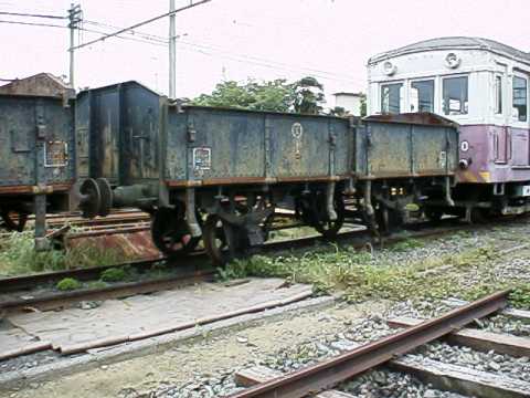 静岡鉄道ト1型ト1号。1999年(平成11年)頃、静岡鉄道長沼(ながぬま：静岡県静岡市)工場にて許可を得て撮影。