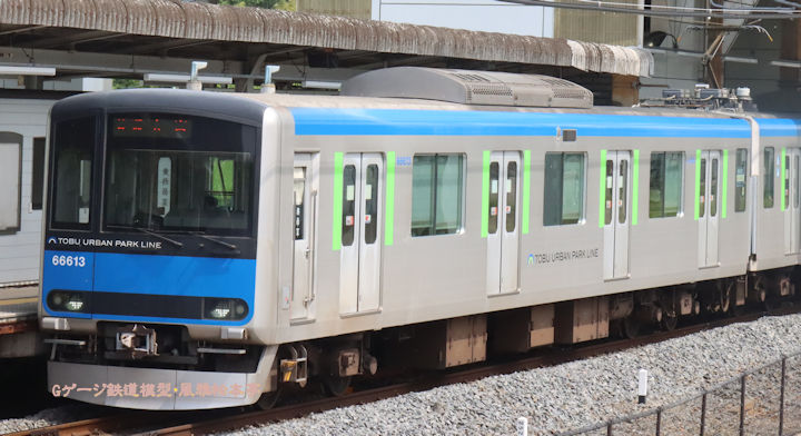 東武鉄道クハ66613。2025年(令和7年)5月、東武鉄道野田線七光台(ななこうだい：千葉県野田市)駅にて撮影。