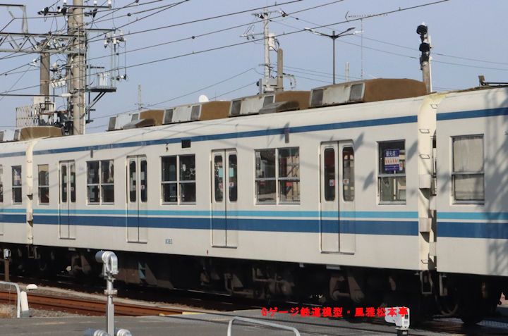 東武鉄道モハ8383。2026年(令和8年)1月、東武鉄道越生線越生(おごせ：埼玉県入間郡越生町)駅にて撮影。