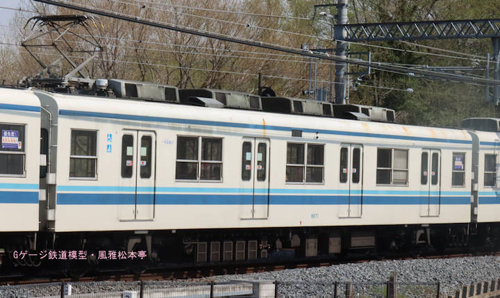 東武鉄道モハ8871。2025年(令和7年)4月、東武鉄道野田線七光台(ななこうだい：千葉県野田市)駅にて撮影。