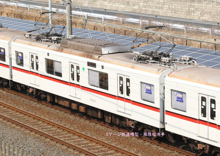 東京都交通局5312-6。2017年(平成29年)3月、北総鉄道千葉ニュータウン中央(ちばにゅーたうんちゅうおう：千葉県印西市)駅＝印西牧の原(いんざいまきのはら：千葉県印西市)駅間にて撮影。