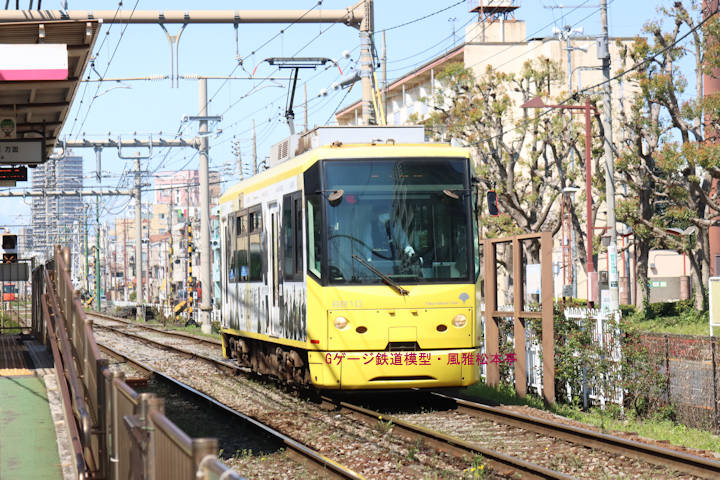 東京都交通局8810号。2025年(令和7年)4月、都電荒川線荒川遊園地前(あらかわゆうえんちまえ：東京都荒川区)電停にて撮影。