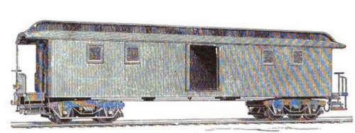 バゲージ(荷物専用客車)、1871年版カー・ビルダーズ・ディクショナリーより。