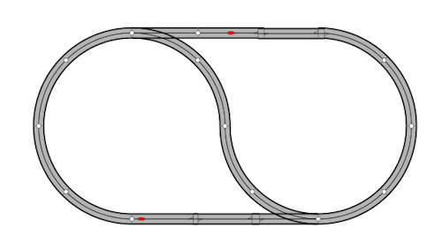 リヴァース区間の線路配置の概念図です。