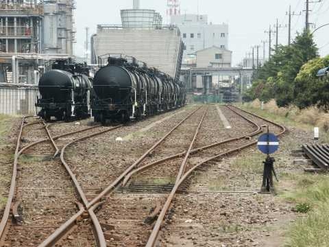 小規模なヤードの例、この写真は神奈川臨海鉄道千鳥町駅にて撮影したものです。